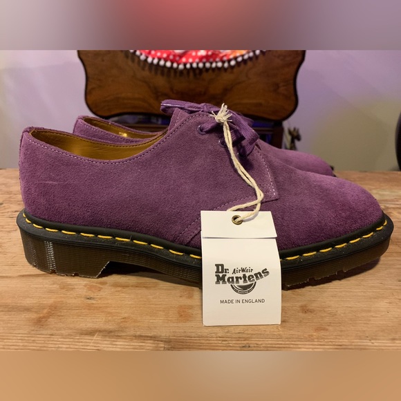 Purple 1461 suede Dr. Martens unisex size 6 - Picture 4 of 8